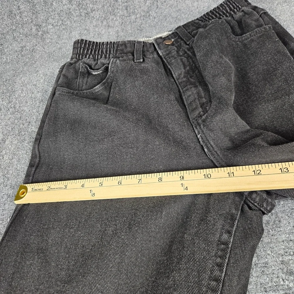 Lee Vintage High Waisted Elastic Waist Mom Jeans Faded Black Denim Size‎ 6M